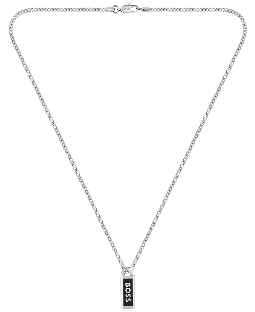 Hugo Boss Men's Kassy Emblem Stainless Steel Pendant Necklace