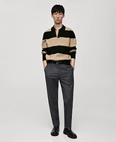 Mango Men's Slim-Fit Striped Polo Sweater