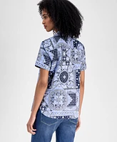 Tommy Hilfiger Women's Patchwork Camp Shirt