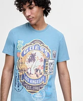 Guess Men's World Stamp Logo Graphic T-Shirt
