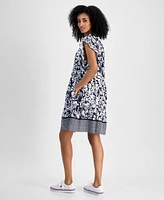 Tommy Hilfiger Women's Floral-Print Linen-Blend Shirt Dress