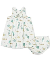 Little Me Baby Girls Aquatic Dress & Diaper Cover, 2 Piece Set