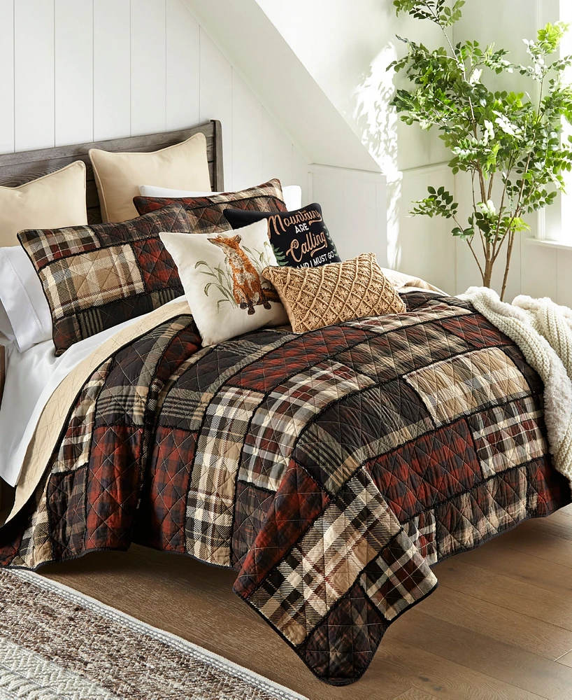 Donna Sharp Lj Plaid -Pc. Cotton Pieced Heavyweight Quilt Set