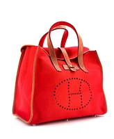 Pre-Owned Hermes Feu2Dou Tote Wool and Leather