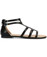 Journee Collection Women's Genneva Zipper Flat Sandals