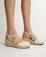 Journee Collection Women's Ashlee Espadrille Platform Wedge Sandals