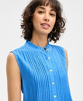 Women's Crush Dobby Sleeveless Pintuck