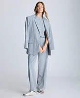 Kenneth Cole Women's Pinstripe Two-Button Notch-Collar Jacket