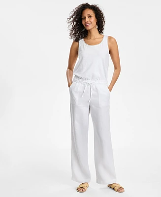 Charter Club Women's 100% Linen Drawstring Pants, Created for Macy's