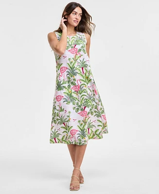 Charter Club Women's Palm Beach 100% Linen Midi Dress, Exclusively at Macy's