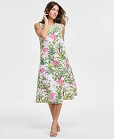 Charter Club Women's Palm Beach 100% Linen Midi Dress, Exclusively at Macy's