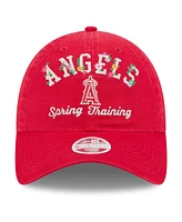 New Era Women's Red Los Angeles Angels 2025 Spring Training Floral 9TWENTY Adjustable Hat