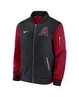 Nike Men's Black/Red Arizona Diamondbacks Authentic Collection Dugout Full-Zip Bomber Jacket