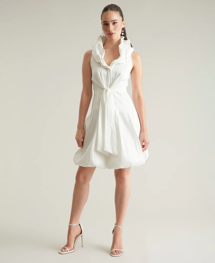 ivy + blu Women's Triple-Collar Tie-Front Sleeveless Dress
