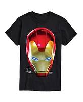 Airwaves Men's Iron Man Oversized Face Short Sleeve T-Shirt