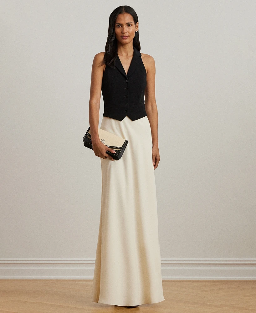 Lauren Ralph Women's Two-Tone Crepe Sleeveless Gown