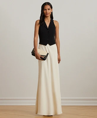 Lauren Ralph Women's Two-Tone Crepe Sleeveless Gown