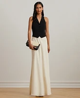 Lauren Ralph Women's Two-Tone Crepe Sleeveless Gown