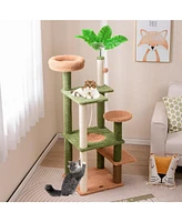 Multilevel Cat Tree with Scratching Posts, Rope, Plush Perch & Toy Bed Cozy & Fun Play Tower for Cats