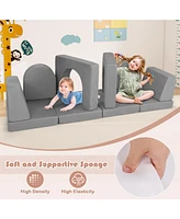 8-Piece Modular Kids Play Couch with Comfy Versatile Seating for Toddlers