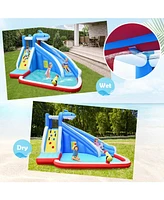 4-in-1 Inflatable Water Slide Park with Long Slide Ultimate Outdoor Playset for Kids
