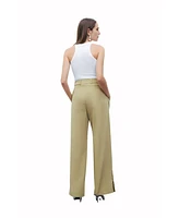 Nocturne Women's Metal Buckle Detailed Belted Pants