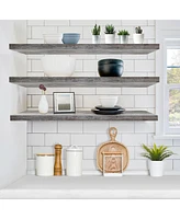 Sorbus 3 Pack 47 x 9.25 Inch Wall Mounted Floating Shelves - Stylish and Functional Storage