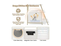 Large Cat Litter Box Enclosure with Storage & Ladder Shelf Stylish & Functional Hidden Litter Cabinet