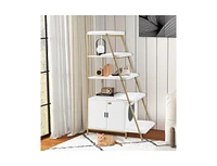 Large Cat Litter Box Enclosure with Storage & Ladder Shelf Stylish & Functional Hidden Litter Cabinet