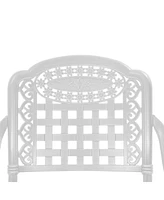 Patio Chairs set of 2 Cast Aluminum Furniture Outdoor Metal Garden Chair for Indoor Bistro Balcony