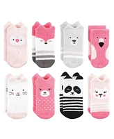 Hudson Baby Cotton Rich Baby Terry Socks 16-Pack, Pink Animals, 0-6 Months