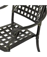 Patio Chairs set of 2 Cast Aluminum Furniture Outdoor Metal Garden Chair for Indoor Bistro Balcony