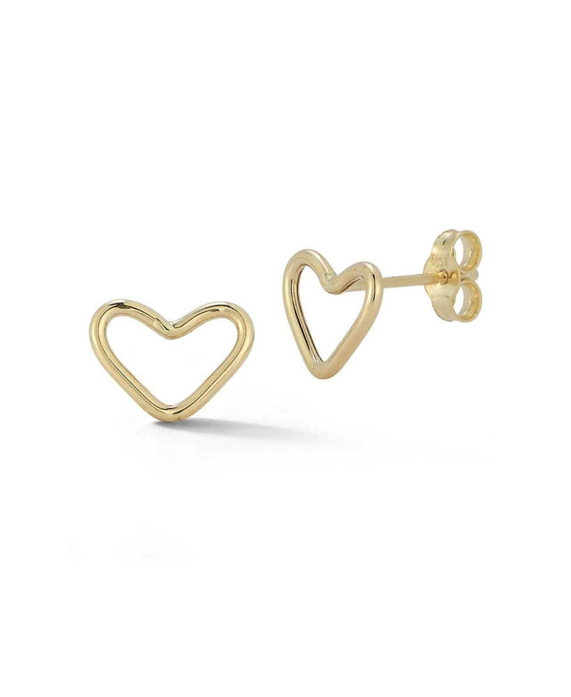 Rachel Zoe Fine Jewelry 14K Gold Open Heart Studs