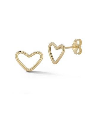 Rachel Zoe Fine Jewelry 14K Gold Open Heart Studs