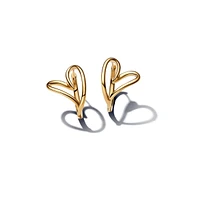 Pandora Gold Plated Heart Shaped Hoop Earrings