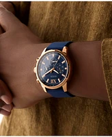 Guess Men's Multifunction Blue Silicone Watch, 44mm