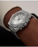 Guess Men's Multifunction Silver-Tone Stainless Steel Watch, 47mm
