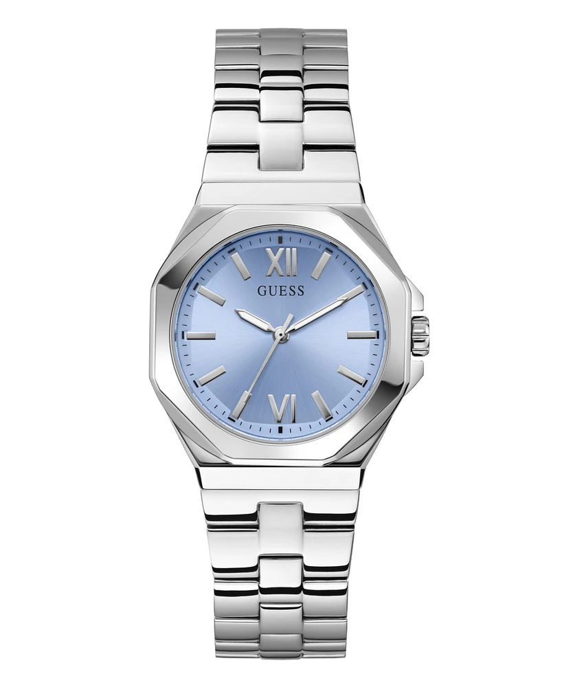 Guess Women's Analog Silver-Tone Stainless Steel Watch, 34mm