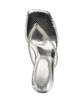 Guess Women's Mayan Rhinestone Thong Kitten Heel Sandals