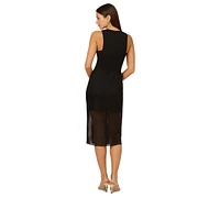 Adrianna by Papell Women's Shadow Stripe Sleeveless Sheath Dress