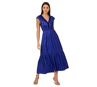 Adrianna by Papell Women's Ruffled V-Neck Midi Dress