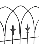 Bayonne 8' Set of 5 Steel Decorative Garden Fence Panels - 19" W x 19" H Per Panel - Black