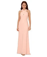 Adrianna Papell Women's Rosette Halter Gown