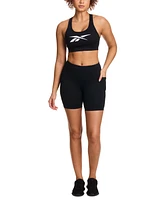 Reebok Women's Lux High-Rise Stretch Pull-On Bike Shorts