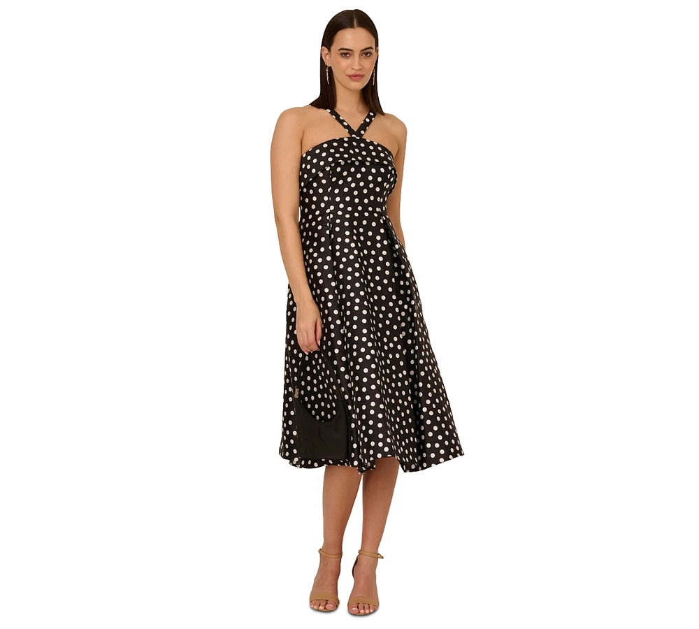 Adrianna Papell Women's Polka-Dot Fit & Flare Dress