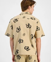 Hugo by Boss Men's Elligino Relaxed-Fit Stretch Floral Button-Down Camp Shirt