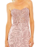 Women's Strapless Embellished Gown