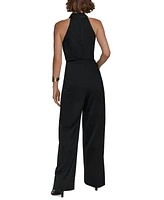 Donna Karan New York Womens' V-Neck Sleeveless Jumpsuit