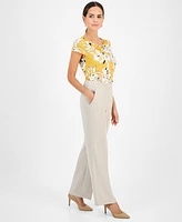 Kasper Women's Pull-On Mid-Rise Crepe Pants, Regular & Petite