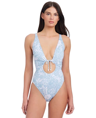Sanctaury Women's The Meadow Plunging-Neck One Piece Swimsuit